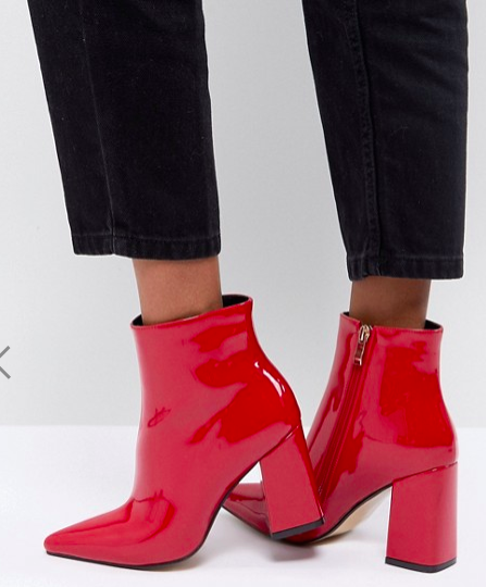 Red Patent Leather Ankle Boots loxandleather asos