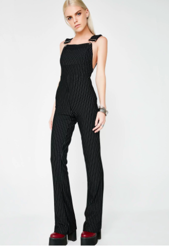pinstripe fashion overalls loxandleather