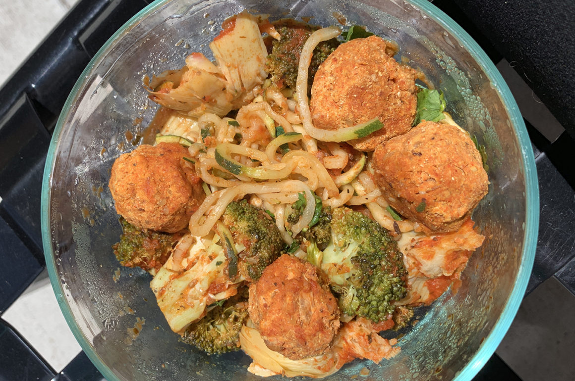 Gluten-Free Vegan Meal Prep: Italian Zoodles With Chickpea Meatballs